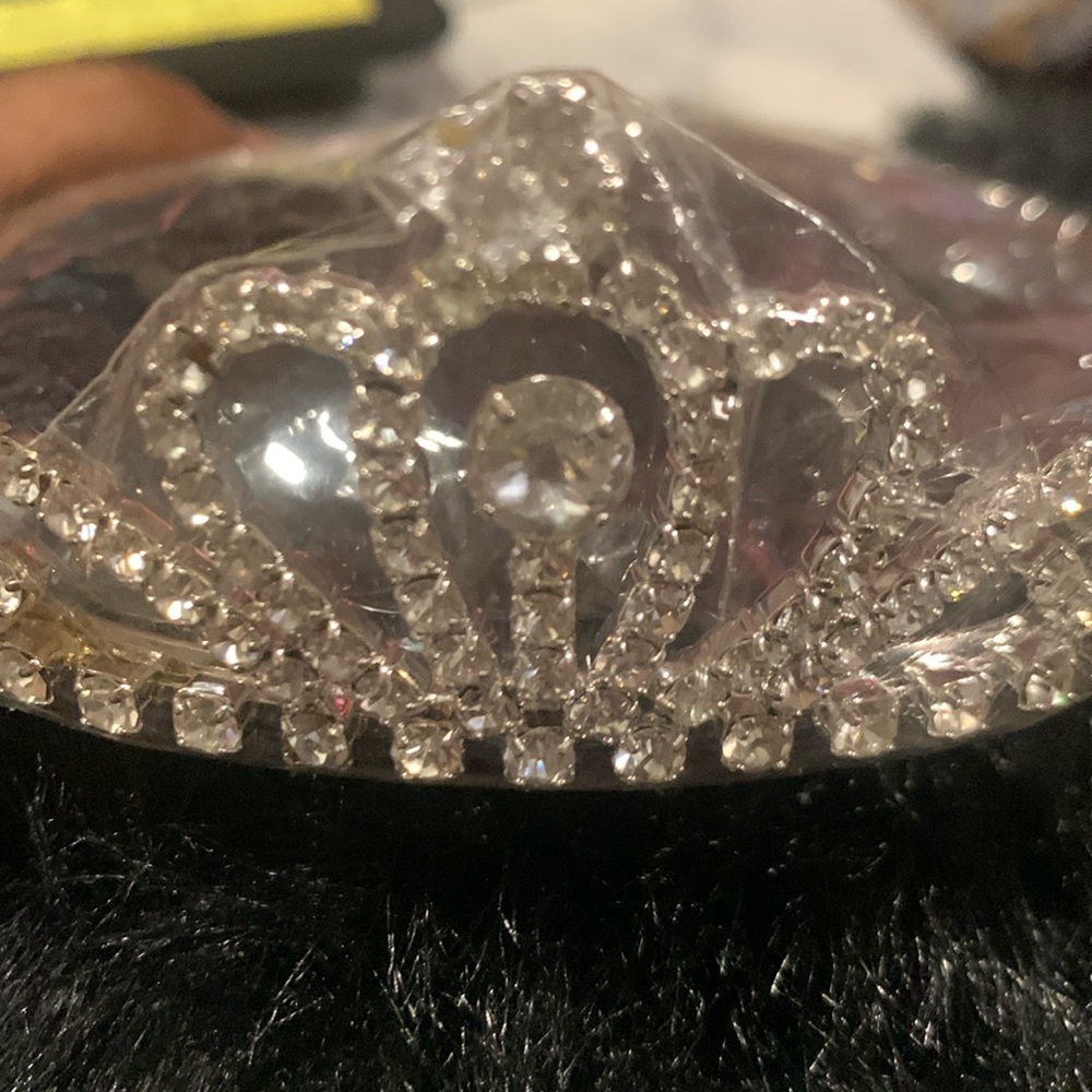 Crown tiara small with imitation diamonds
